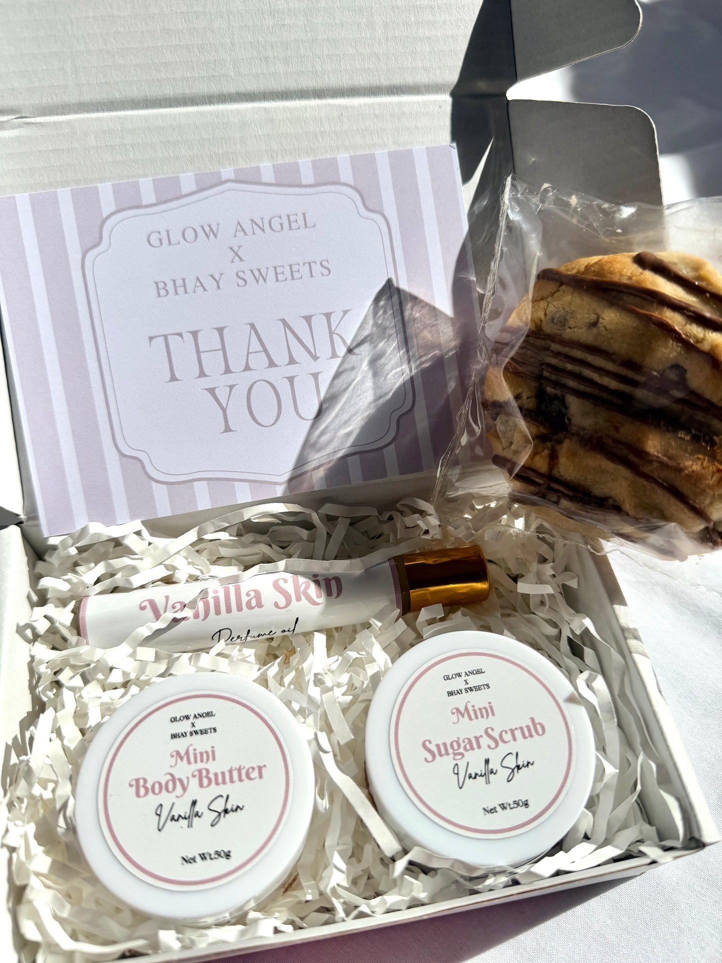 Vanilla skin Mini Mother’s Day box Glow Angel x Bhay sweets